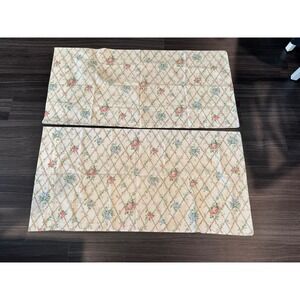 2 Vintage Martex King Pillowcases Pair Floral Trellis‎ No Iron Percale Cotton